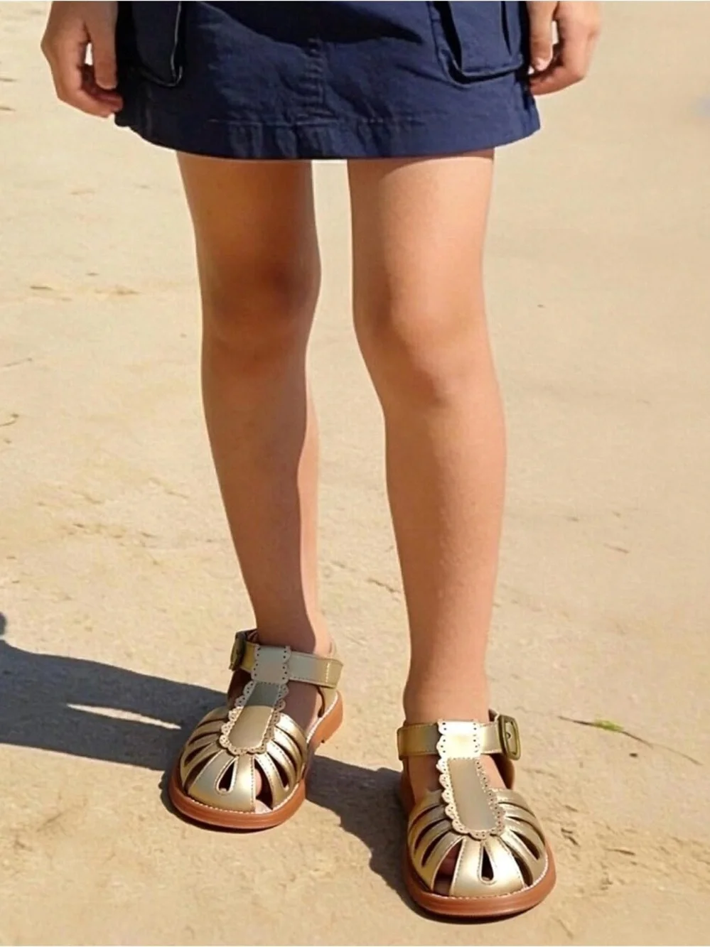 Felix & Flora Gold Closed-Toe Sandals